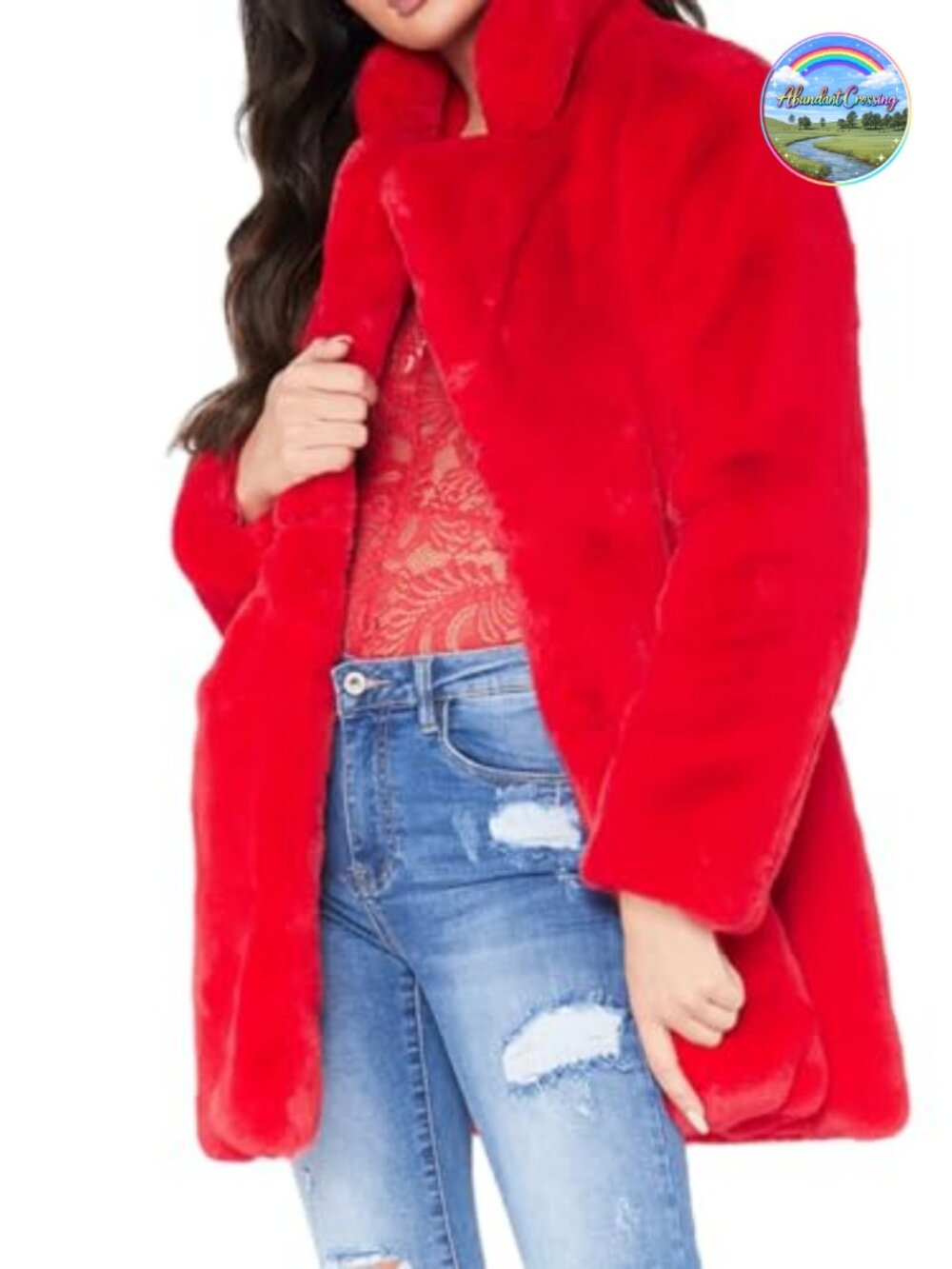 Womens Faux Fur Fleece Coat Oversized Lapel Button Winter Warm Jacket